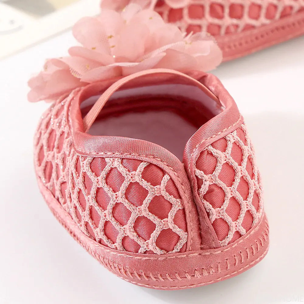 2023 Brand New Newborn Infant Baby Girl Summer Kids Shoes Soft Sole Crib Prewalker Toddler Anti-Slip Solid Floral First Walkers