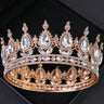 Gorgeous Crystal Bridal Wedding Hair Accessories Rhinestone King Queen Full Round Circle Pageant Tiara Crystal Prom Royal Crown