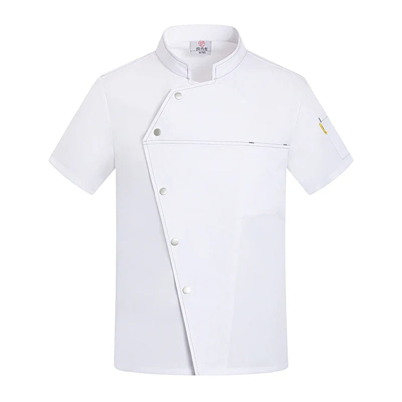 Grey Short Sleeve Chef Jacket Chef Uniform for Men Women Kitchen Restaurant Uniforms Shirts Summer Cook Coat Waiter Clothes