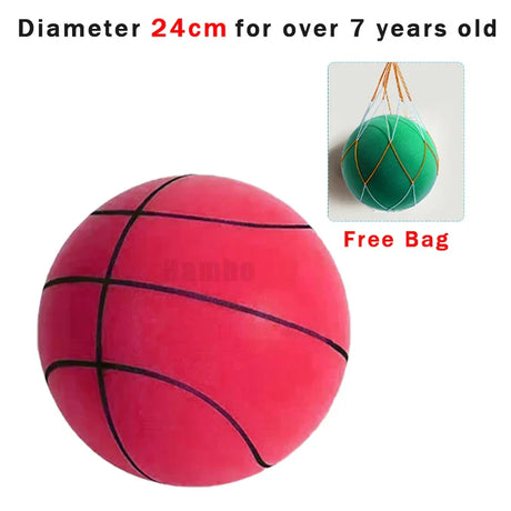 Bouncing Mute Ball Indoor Silent Basketball 24cm Foam Basketball Silent Soft Ball Size 7 Air Bounce Basket Ball 3/5/7 Sports Toy