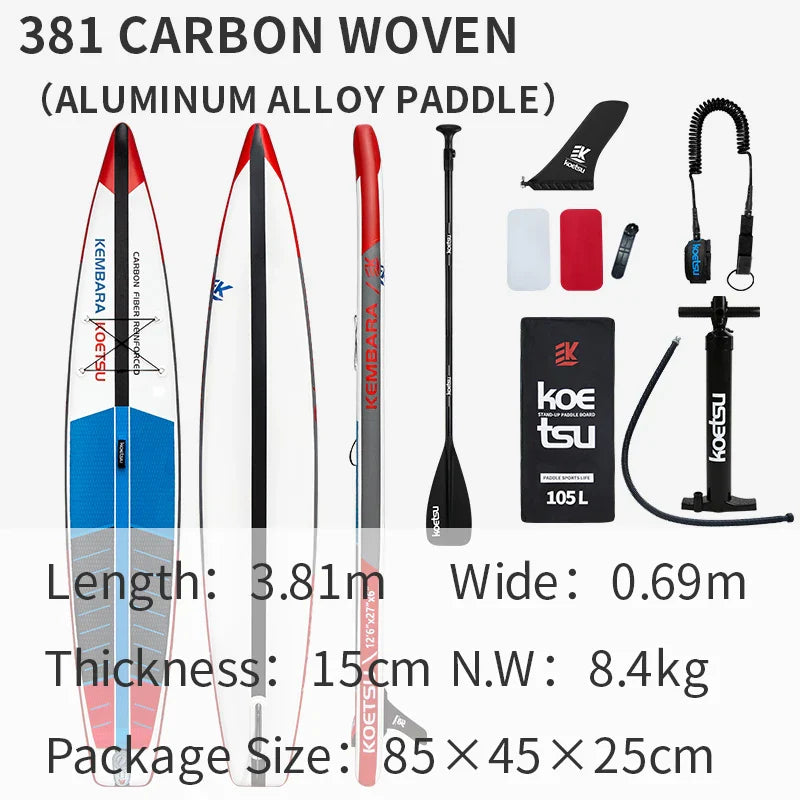 KOETSU Kayak Racing Carbon Board Paddle Surf Stand Board Inflatable Surfboard Paddle Accessories Inflatable Boat 12ft 14ft PVC