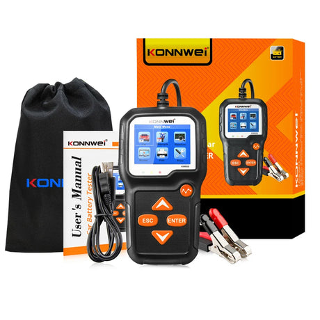 KONNWEI KW650 Car Motorcycle Battery Tester 12V 6V Battery System Analyzer 2000CCA Charging Cranking Test Tools for the Car