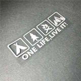 One Life Live it Camping Outdoor Enthusiast Car Sticker Wild Survival Quadruple Decal for Vehicle Auto Window Tail Body