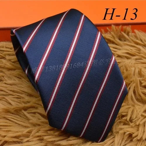 2024 new H Family 100% Silk Tie Creative Stripe Gift for Work Wedding 8cm Suit Accessories necktie  bowties  collared shirt