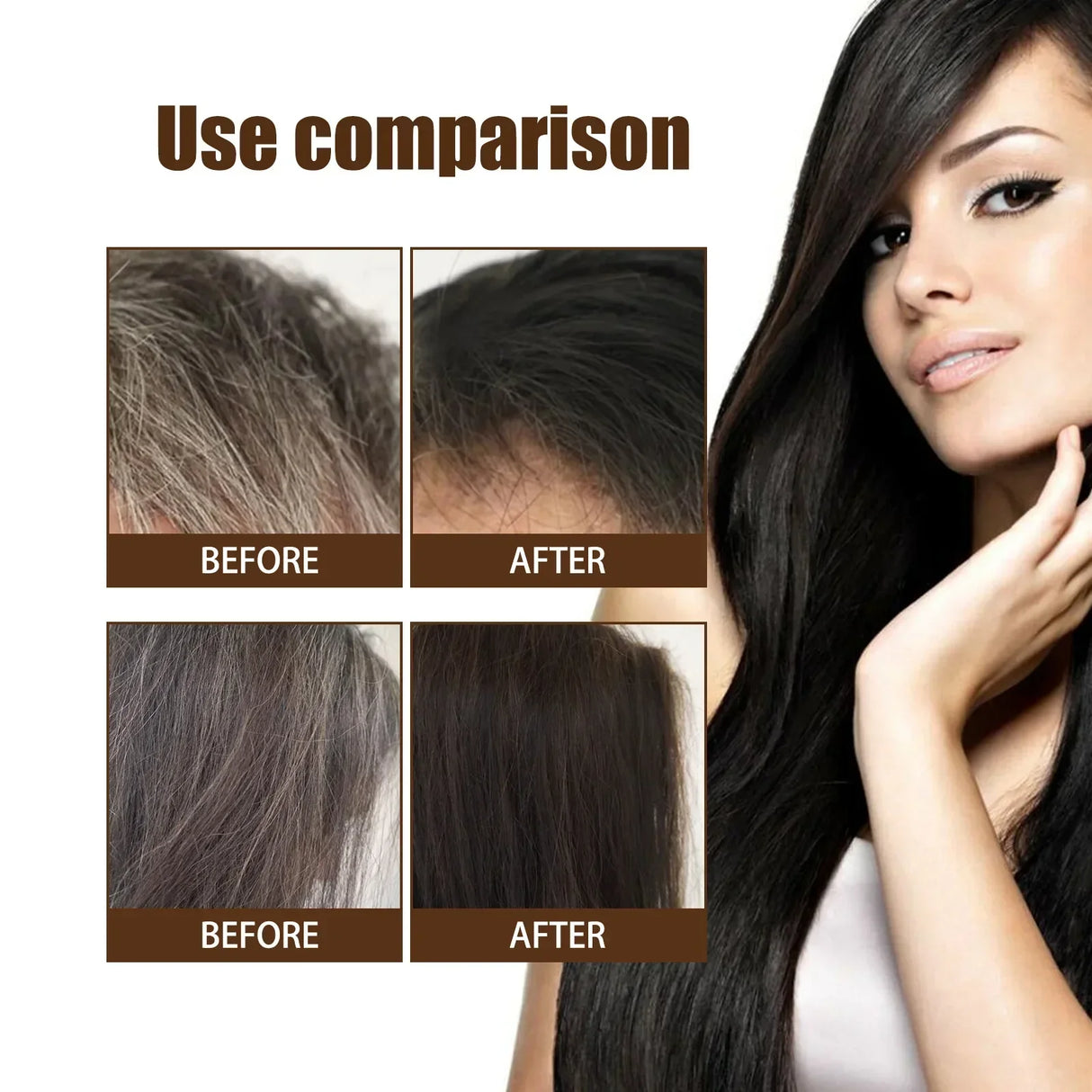 Gray Hair Treatment Serum White to Black Natural Color Repair Nourishing Products Anti-Hair Loss Care Men Women