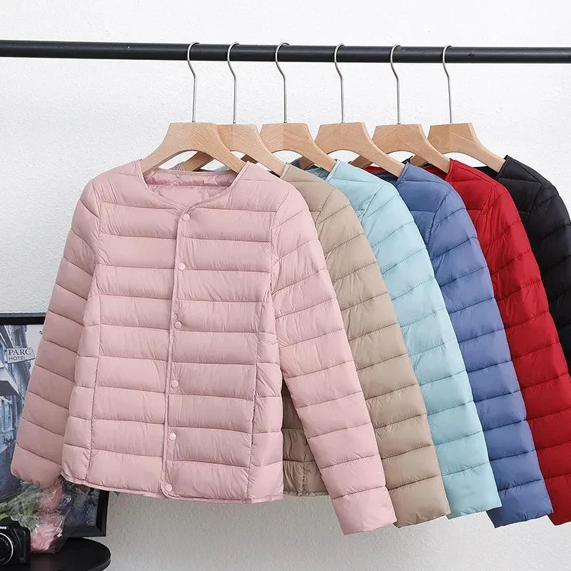 2023 New  Women Cotton Jacket Autumn Winter Ultra Light Parkas Down Cotton Jacket Casual Short Warm Portable Female Padded Coat