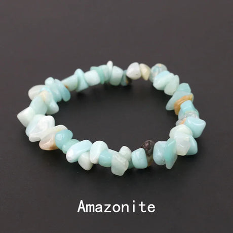 Natural Crystal Gemstone Irregular Energy Stone Bracelet Beads Chips Jewelry Amethys Aquamarine Rose Quartz Bracelets for Women