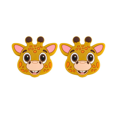 5/10 Pieces Brand New Giraffe Head Silicone Animal Beads Food Grade DIY Pacifier Chain Accessories Baby Toys BPA Free