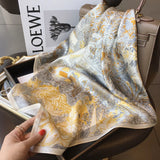 100% Silk Scarf Women Hijab Female Luxury Brand Neck Tie Hair Hand Shawl Wraps Wirst Headkerchief Foulard Bandana