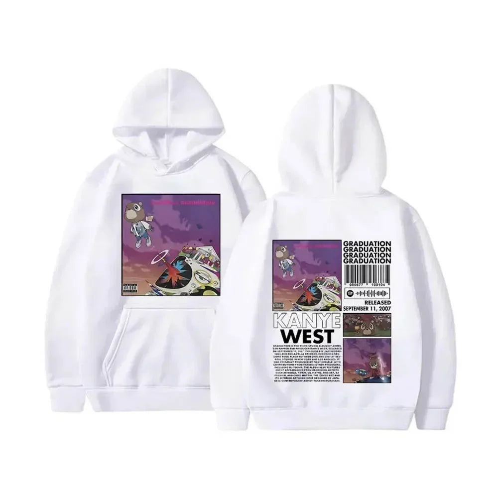 Rapper Kanye West Plus Size Cotton Women Graduation Printed Hoodies Male Streetwear Men Hip Hop Casual Sweatshirt Top Oversized