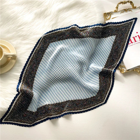 2023 Brand Crinkle Scarf Women Silk Satin Square Neck Tie Hand  Wirst Female Headscarves Bandana Shawl  Leopard Hair Foulard