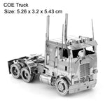 3D Metal Puzzles DIY Assembly Model Engineering Vehicle Long Nose Truck Loader Crane Mixer Car Educational Toys for Children