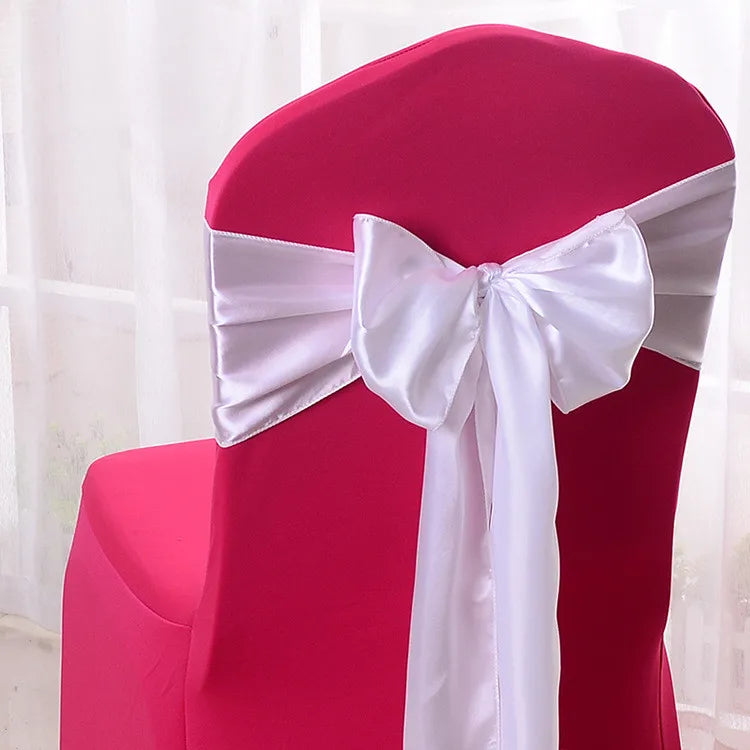 10/50/100pcs Satin Chair Bow Sashes Wedding Chair Knots Ribbon Butterfly Ties For Party Event Hotel Banquet Home Decoration