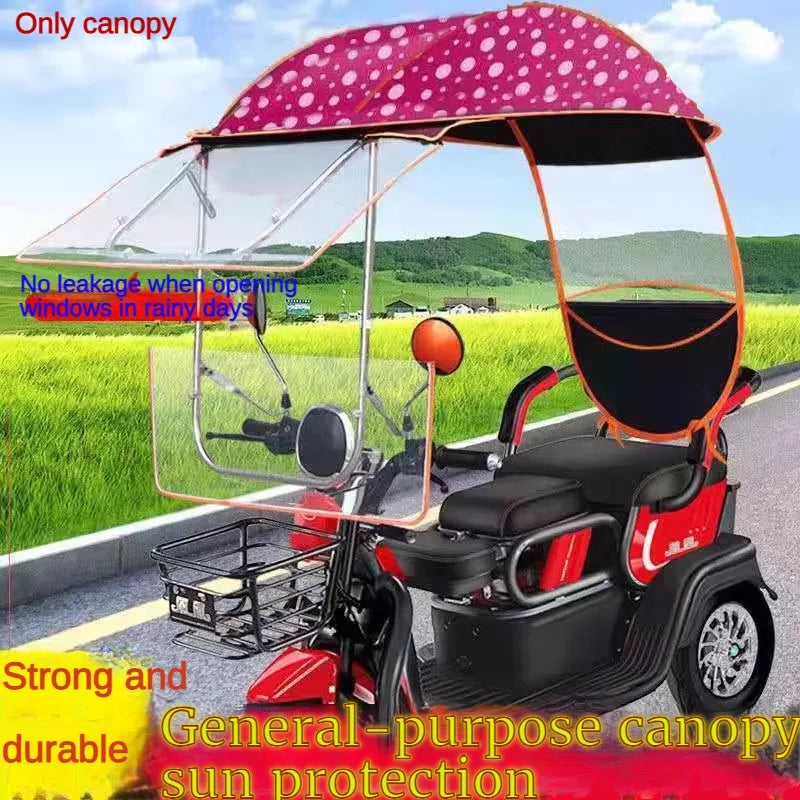 Electric vehicle canopy tricycle fully enclosed windshield rain proof car canopy sun protection sun shading motorcycle raincoat