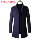 2023 New Autumn and Winter High-end Brand Fashion Boutique Warm Men's Pure Color Casual Business Woolen Woolen Coat Windbreaker