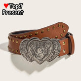 Women’s Men Punk Harajuku Y2K Girls Rivet Street Shaped Decoration Gothic Lolita New Trend American Personality Leather Belt