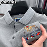 High Quality Luxury Men's Polo Shirt Autumn Lapel Spur Embroidery Long Sleeve 100Cotton Korean Business Leisure Fashion Menswear