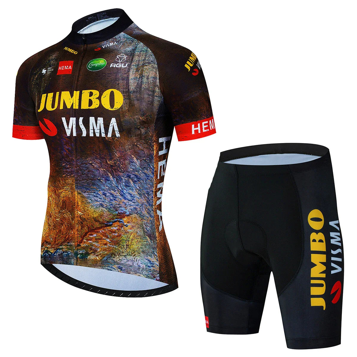 2023 Cycling Kit Men JUMBO Racing Team Cycling Jersey Set Summer MTB Maillot Bicycle Clothes Outdoor Equipment Cycling Clothing