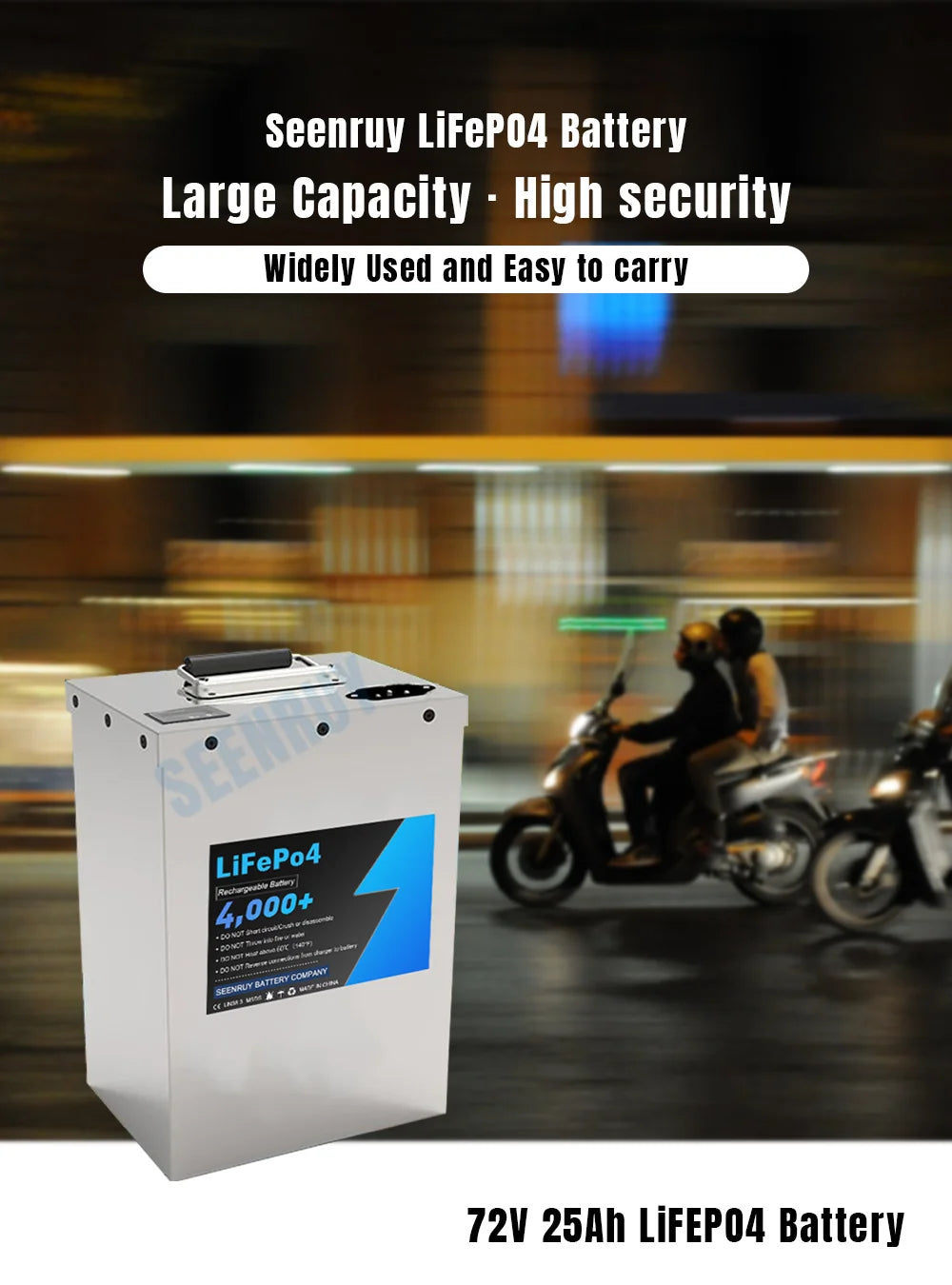 72V 25Ah Lifepo4 Battery Pack Built-in 30A BMS Optional Bluetooth for 1000w 1.5kw 2000w Scooter Electric Bike Bicycle +Charger