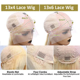 Tewjig HD Transparent 613 Straight 13x6 Lace Front Human Hair Wig Color Preplucked 13x4 Honey Blonde Lace Frontal Wigs For Women