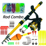 Spinning Fishing Rod and Reel Combo1.8M Telescopic Rod with 5.2:1 3BB Fishign Reel Max Drag 5kg Full Fishing Kit