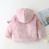 Infant and toddler autumn and winter girls long sleeved pink double-sided mink ruffled jacket casual children's top jacket