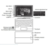 12.2'' 64 Bit 2in1 Windows 10 Tablet W122 with Detachable Keyboard 2GB DDR+64GB ROM N4000 CPU HDMI-Compatible Camera USB 3.0