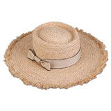 Wide Brim Sun Hats Fashion Flat Top Bowknot Panama Cap Floppy UV Protection Straw Hats Women