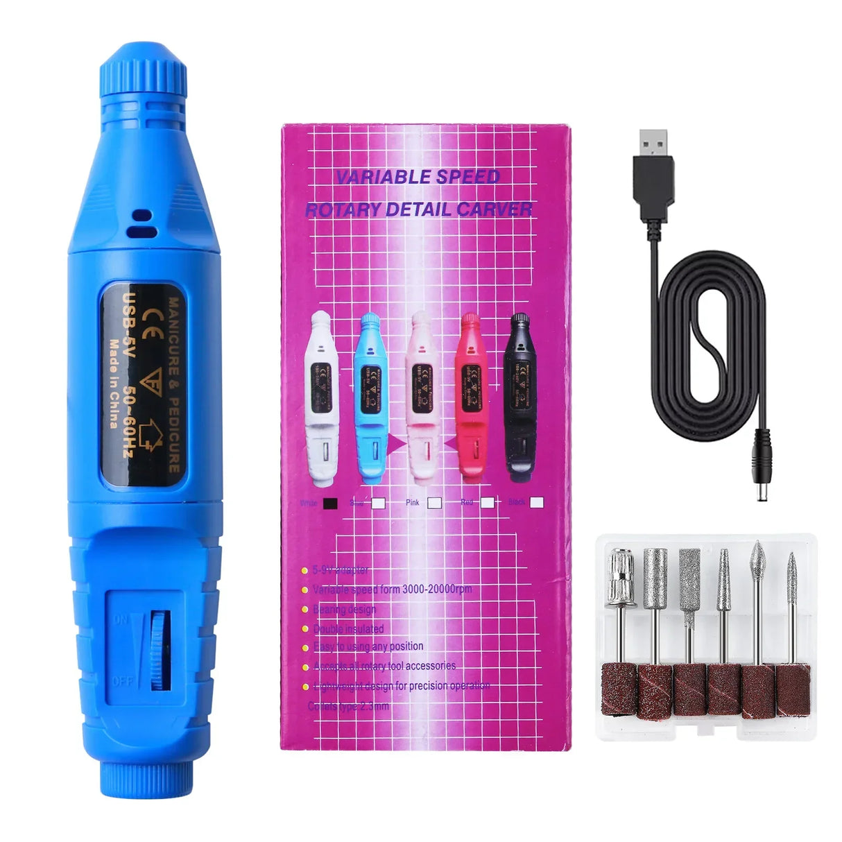 Electric Nail Drill Machine Set Grinding Equipment Mill For Manicure Pedicure Professional Strong Nail Polishing Tool