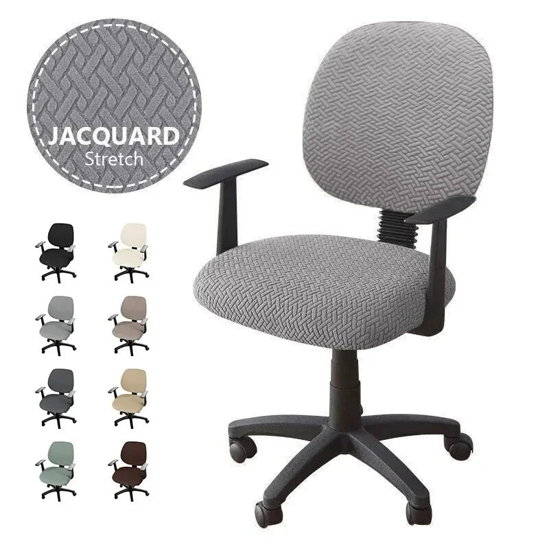 Universal Office Chair Cover Split Armchair Cover Stretch Jacquard Computer Chair Slipcovers Removable Seat Protector Case