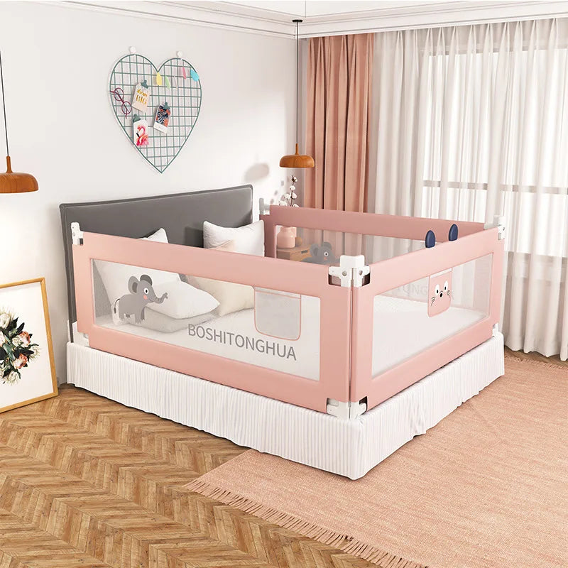 Baby Anti-fall Bed Fence Universal Bedside Safety Barrier for Babies Aged 0-3 Years Old Vertically Liftable Fence