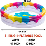 Rainbow Unicorn Baby Removable Swimming Pool Inflatable Pool forChildren Ring Swim Pool Game Water Pool for Summer Fun Ages 3+