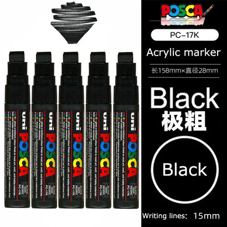 Uni Marker Pen, PC-3M Acrylic posca marcadores permanent marker graffiti paint pen For Rock Metal Leather Ceramic Glass Plastic