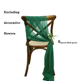 6PCS RUST Chiffon Chair Sashes 30 x 270cm Wedding Aisle Decoration for Weddings Christmas Baby Shower Birthday Party Decorations