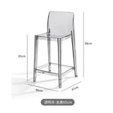 Nordic Acrylic Transparent Bar Chairs Modern Backrest Household Design Bar Chairs High Stools Muebles Household Items WZ50BC