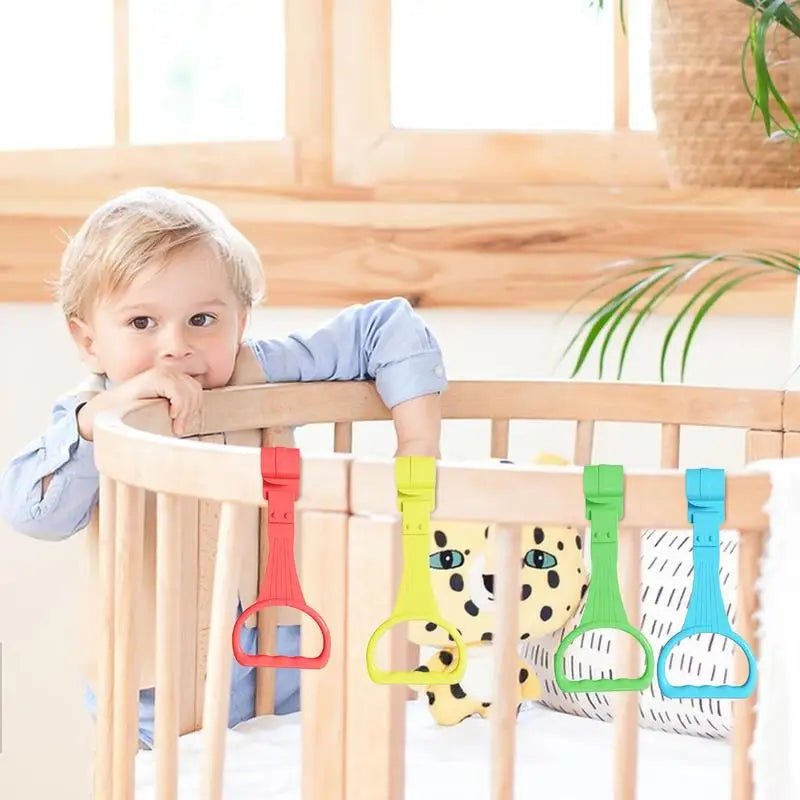 Playpen Pull Up Rings Baby Stand Up Rings Crib Pull Rings Baby Walking 4pcs Comfortable And Practical Baby Bed Stand Up Rings