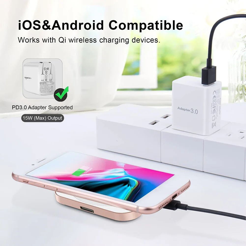 15W Magnetic Charger Adapter Charging Station USB-C Power Fast Charger 8PIN+Type-C for Apple Watch 9 8 7 for iPhone 14 15 Pro