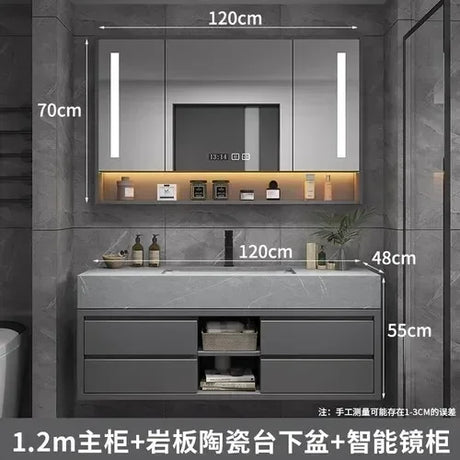 Slim Storage Vanity Bathroom Cabinets Storage Smart Vanity Bathroom Cabinets Mirror Corner Armadietto Hotel Furniture YX50BC