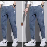 2024 New Arrival Drawstring Gym Clothing Men's Loose Cowboy Leg Jeans Spring Autumn Denim Casual Harem Pants Youth Trendy Jeans