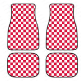 Checkerboard Car Mats Auto Parts Rubber Floor Mats Custom 4PCS Car interior graphic print checkered square feet