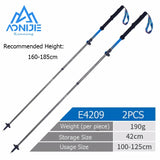 2PCS AONIJIE E4201 Lightweight Folding Collapsible Quick Lock Trekking Pole Hiking Pole Trail Running Walking Stick Carbon Fiber