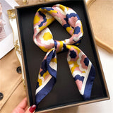 Silk Hair Scarf for Women Fashion Print Shawl Wraps Female Headband Neckerchief 70cm Hand Bag Wrist Foulard Neck Tie Echarpe