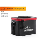 Mikanuo EVA Portable Folding Bucket For Fish Water With Handle Leakproof Outdoor Fishing Gear Black/Orange Tackle Bag