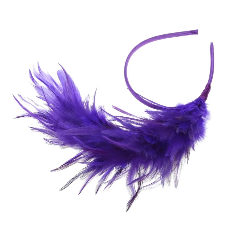 Feather Headband 1920s Mardi Gras Headband Flapper Feather Headband Flapper Headpiece Burlesque Headpiece With Feathers