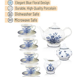 Porcelain Tea Set Creamer and Sugar Set Teacup (8oz) Coffeeware Teaware Teapot (48oz) Gift Box Tools Kitchen Dining Bar Home