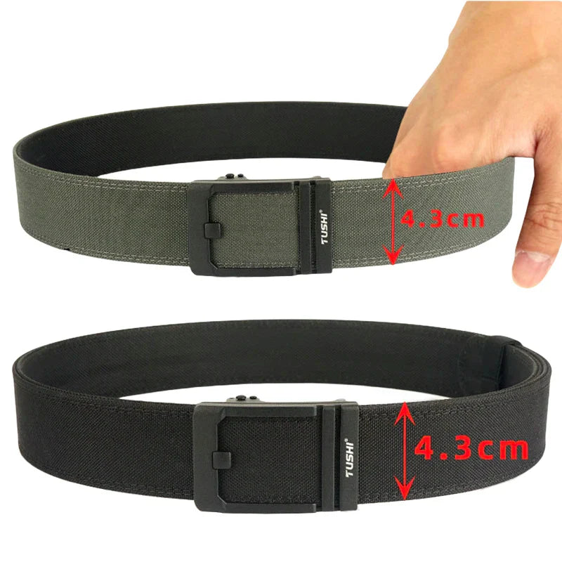 Width 4.3cm Tactical Canvas Belt Outdoor Sports Training Jeans Accessories Girdle Men's Nylon Automatic Buckle Waistband