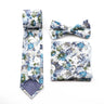 New Men's Floral Cotton Tie Three-Piece Necktie Bowtie Handkerchief Brooch For Groom Suit Wedding Cravat Shirt Accessory