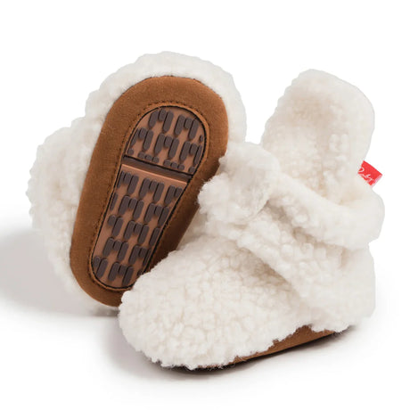 Baby Socks Winter Baby Boy Girl Booties Fluff Soft Toddler Shoes First Walkers Anti-slip Warm Newborn Infant Crib Shoes Moccasin