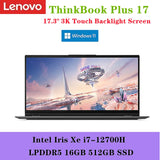 2022 New ThinkBook Plus 17 Laptop i7-12700H Intel Iris Xe 17.3" 3K Touch Backlight Screen 120Hz+8" Touch LCD Secondary Screen