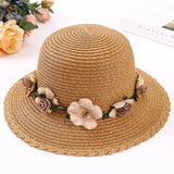 Wreath Straw Hats Summer Sun Hat Ladies Elegant Hat Female Vintage Hats Straw Beach Hats Flower String Woman Hat